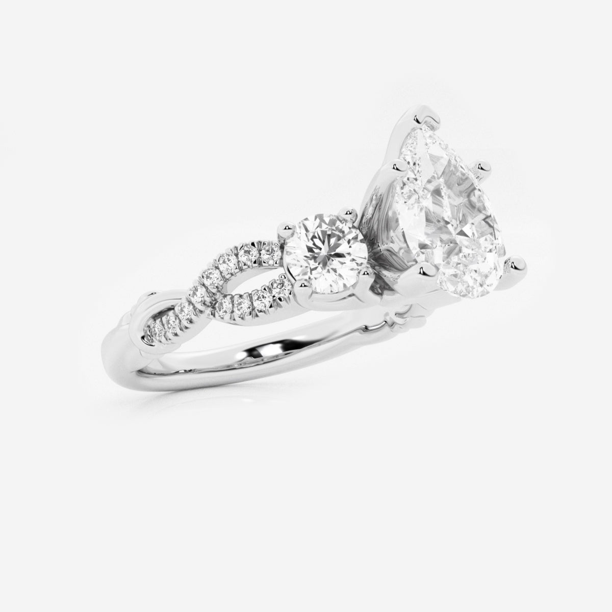 Seraphina - Swirl Side Stones Engagement Ring