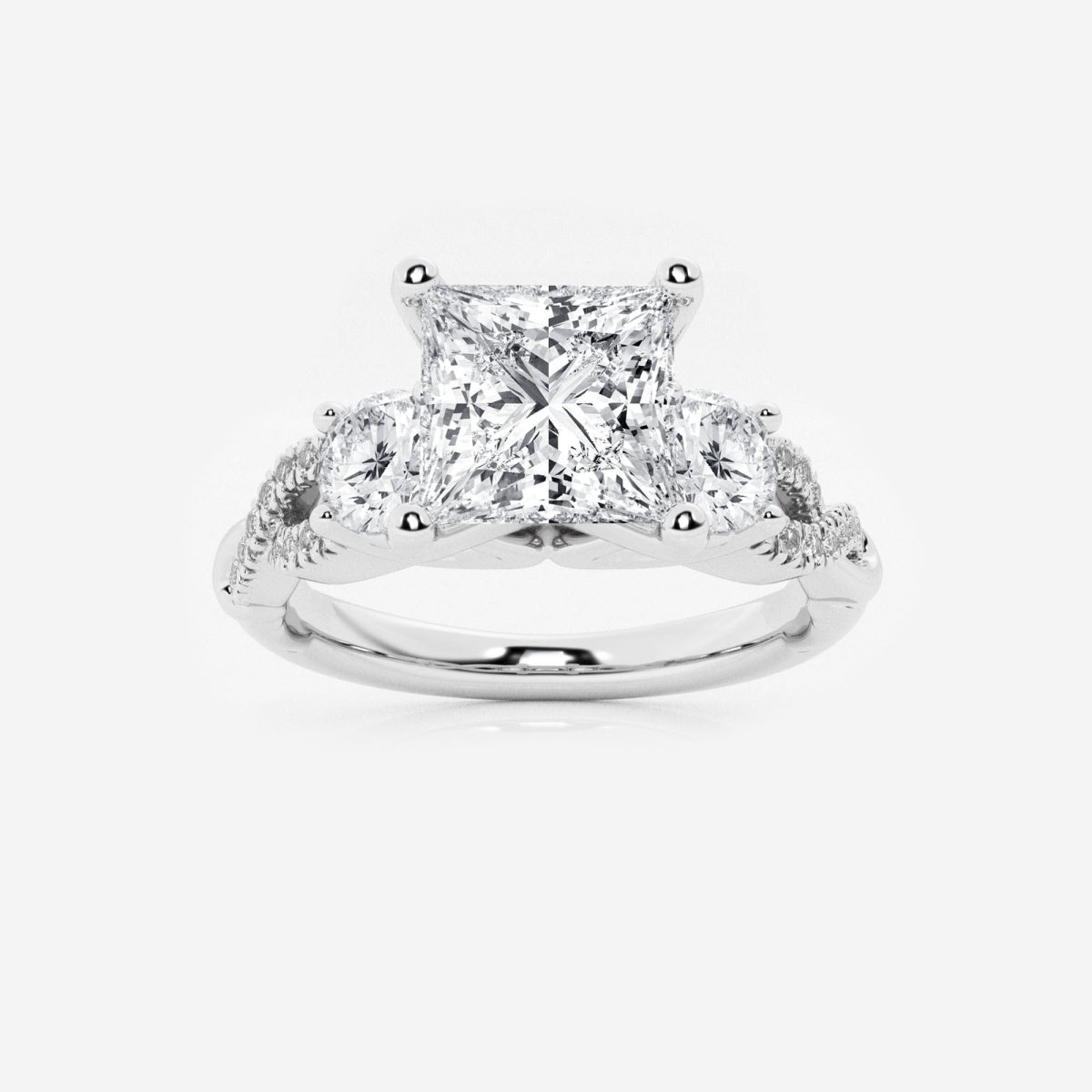 Seraphina - Swirl Side Stones Engagement Ring