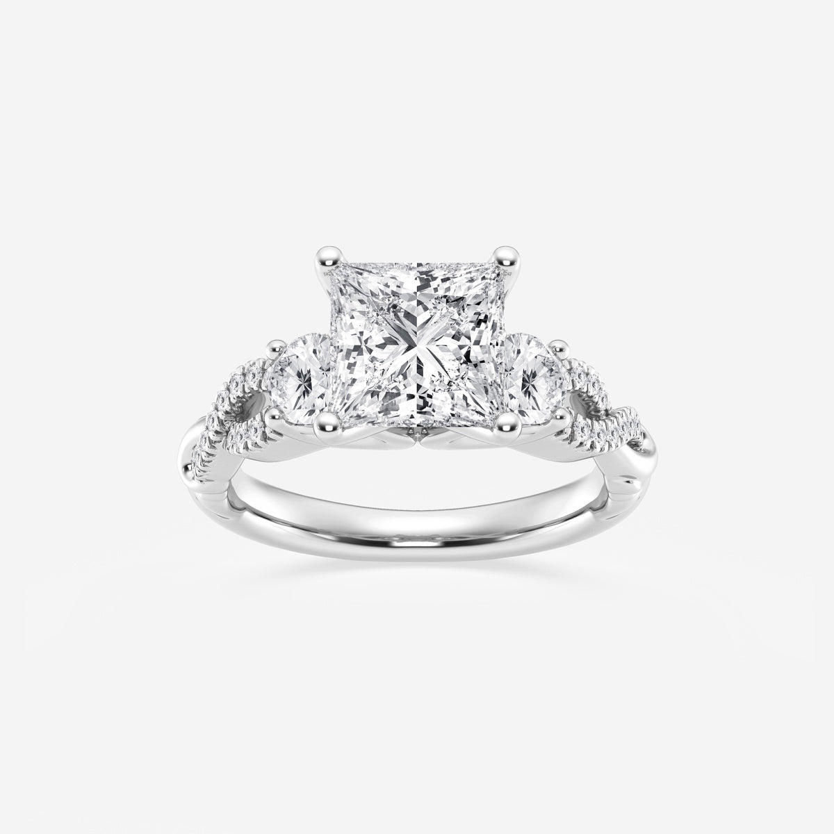 Seraphina - Swirl Side Stones Engagement Ring