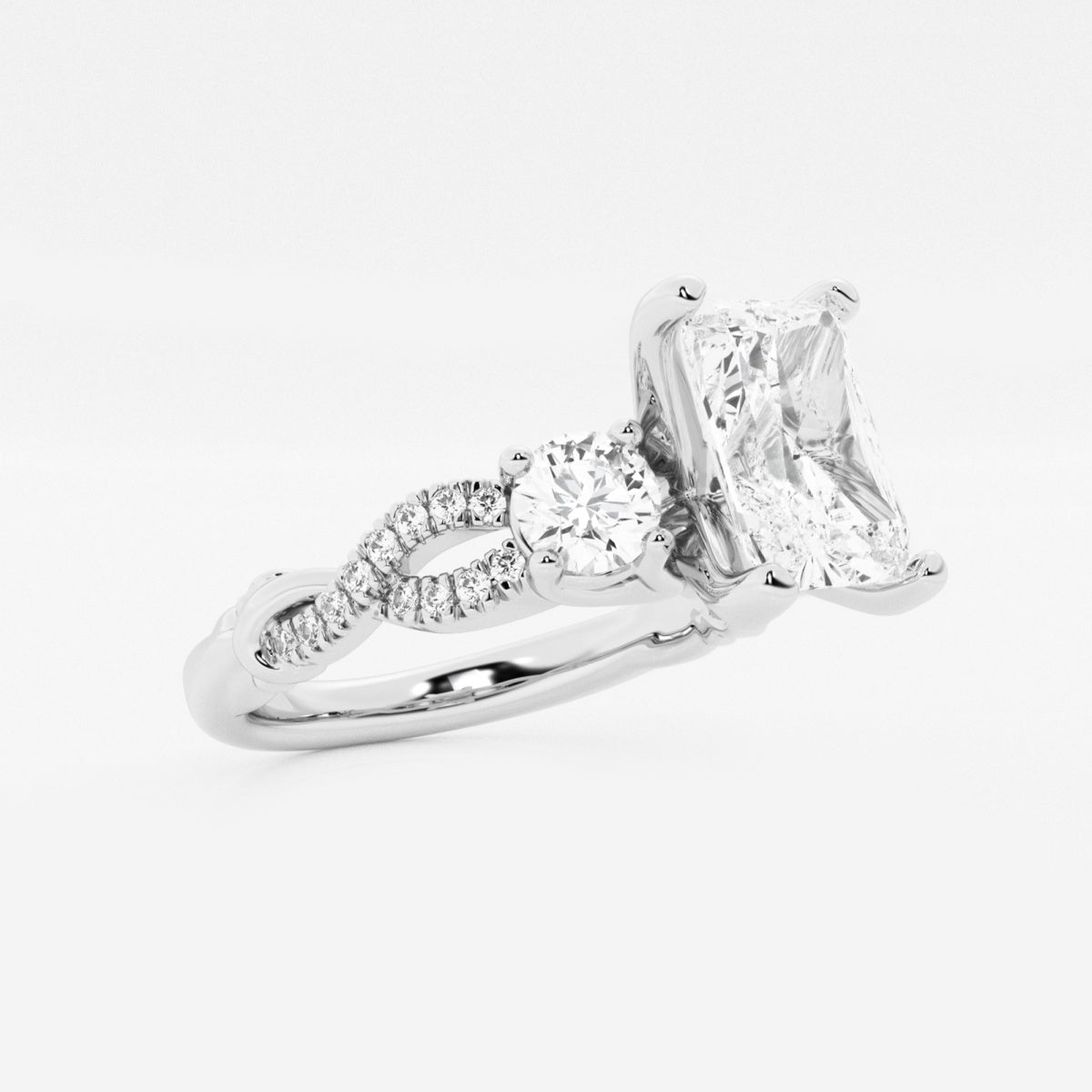 Seraphina - Swirl Side Stones Engagement Ring