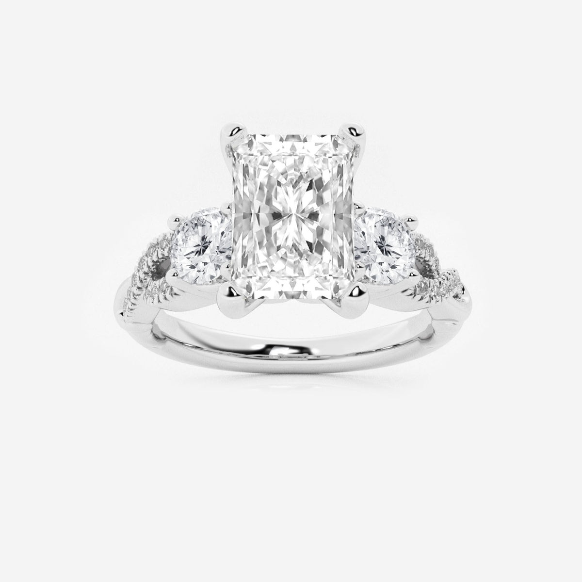 Seraphina - Swirl Side Stones Engagement Ring