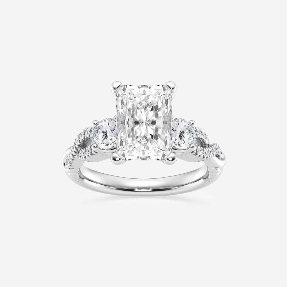 Seraphina - Swirl Side Stones Engagement Ring