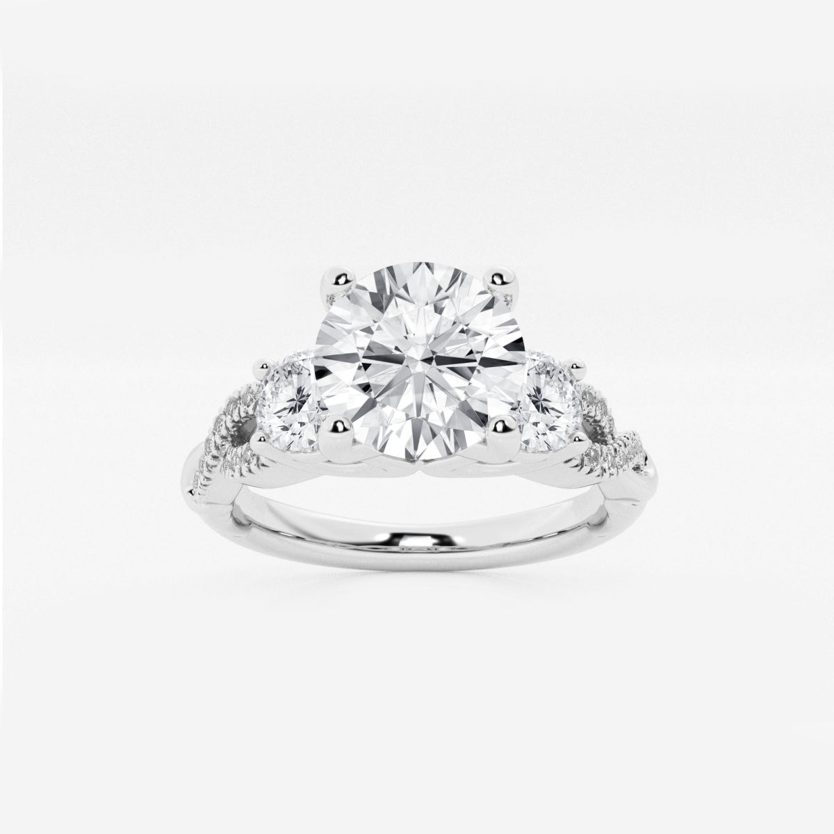 Seraphina - Swirl Side Stones Engagement Ring