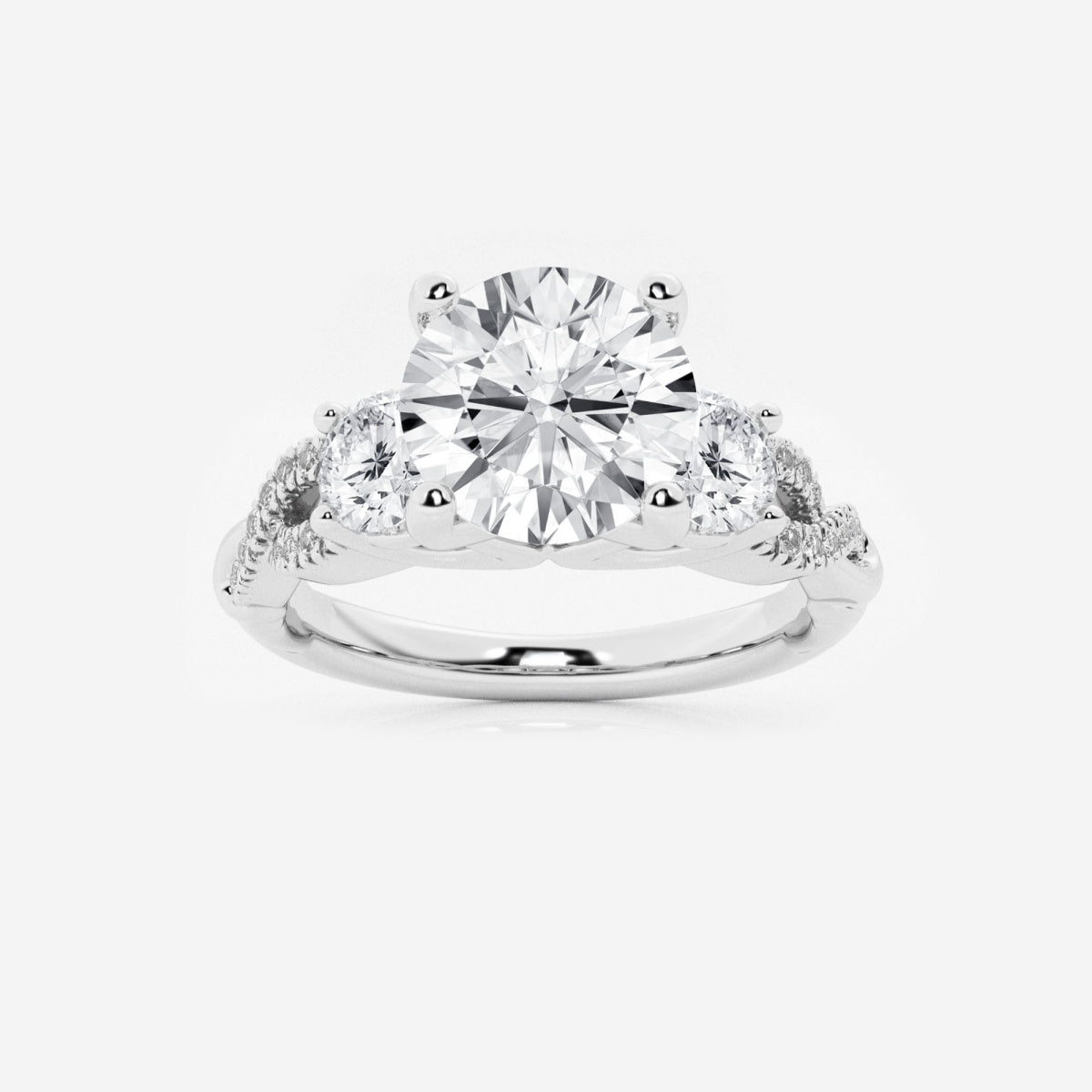 Seraphina - Swirl Side Stones Engagement Ring