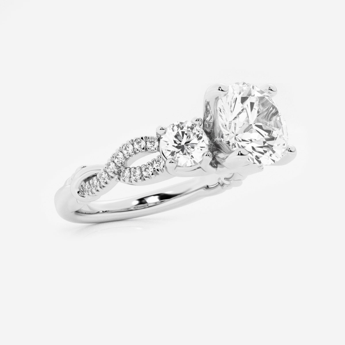 Seraphina - Swirl Side Stones Engagement Ring