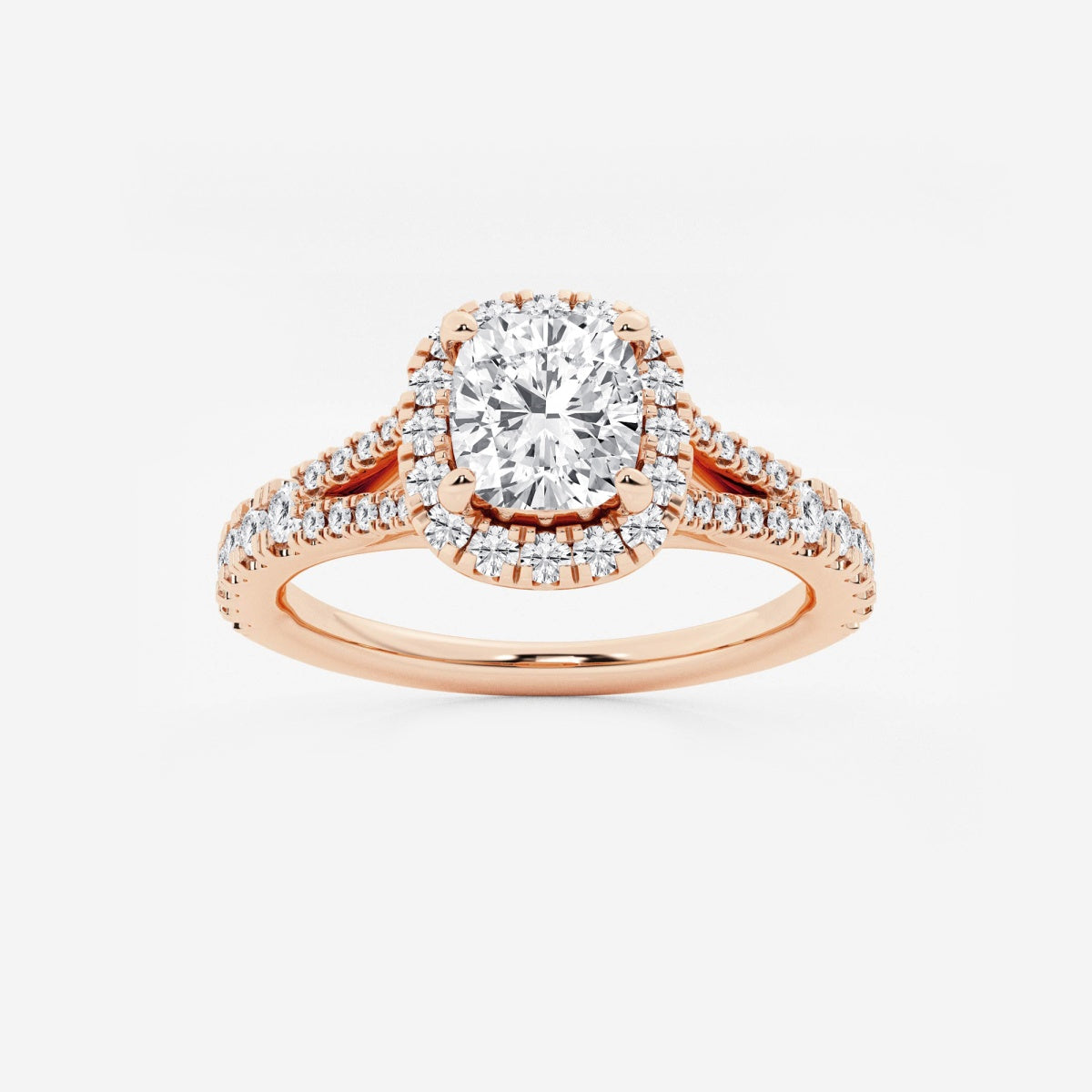 Sophia - Split Shank Halo Engagement Ring