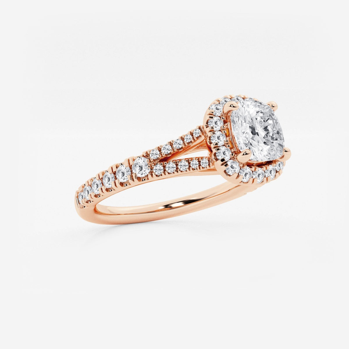 Sophia - Split Shank Halo Engagement Ring