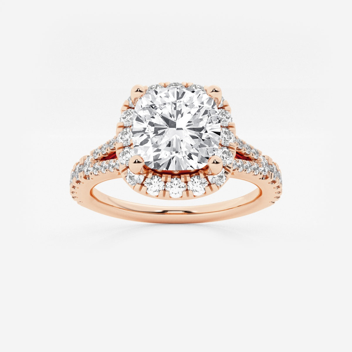 Sophia - Split Shank Halo Engagement Ring