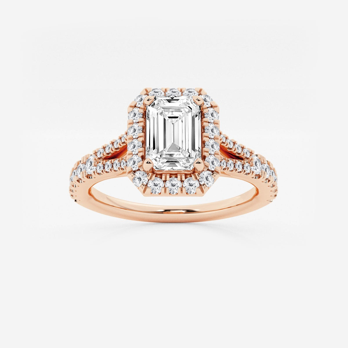 Sophia - Split Shank Halo Engagement Ring