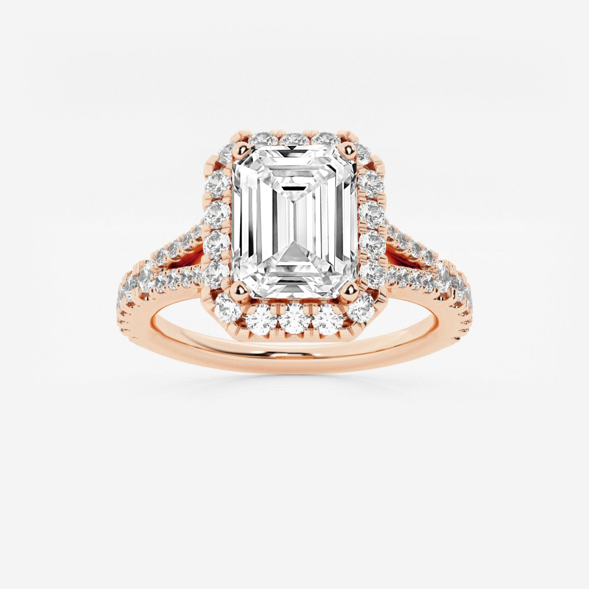 Sophia - Split Shank Halo Engagement Ring