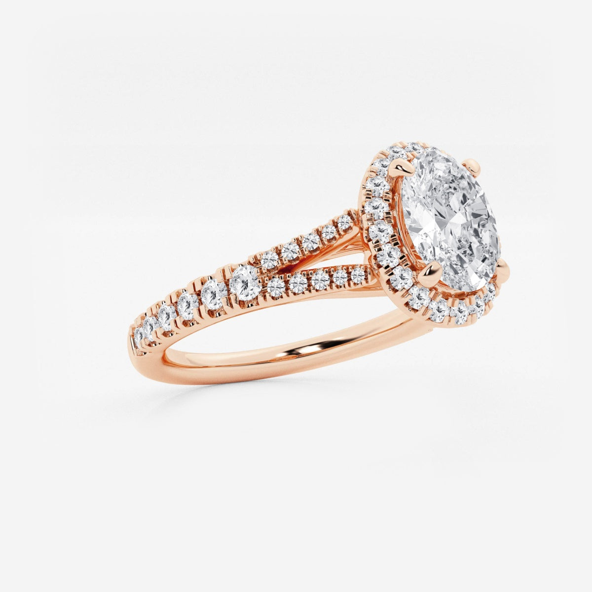 Sophia - Split Shank Halo Engagement Ring