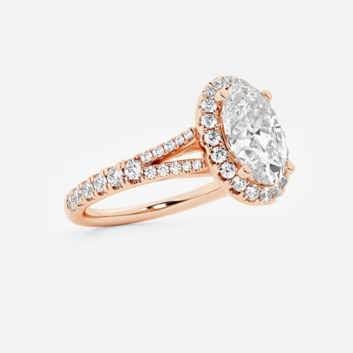 Sophia - Split Shank Halo Engagement Ring