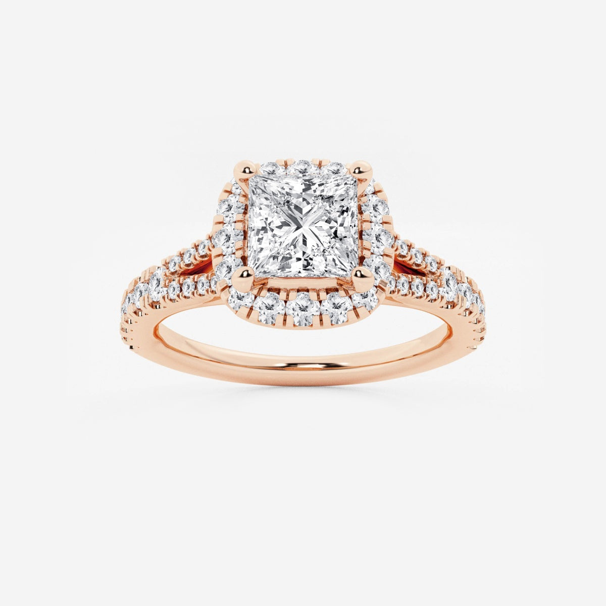 Sophia - Split Shank Halo Engagement Ring