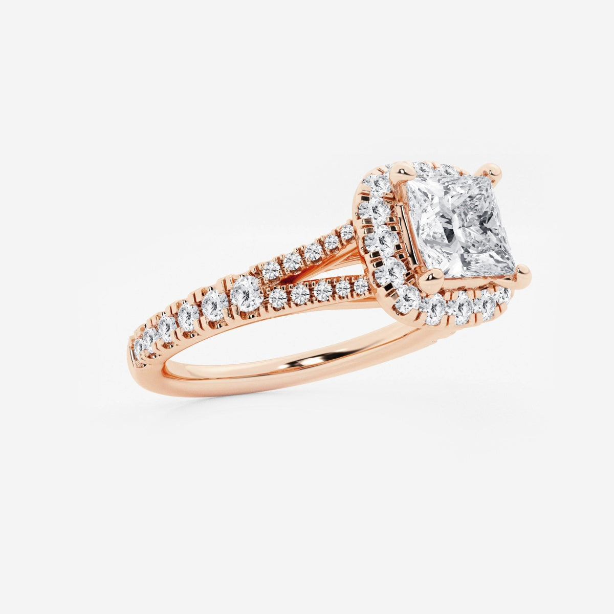 Sophia - Split Shank Halo Engagement Ring