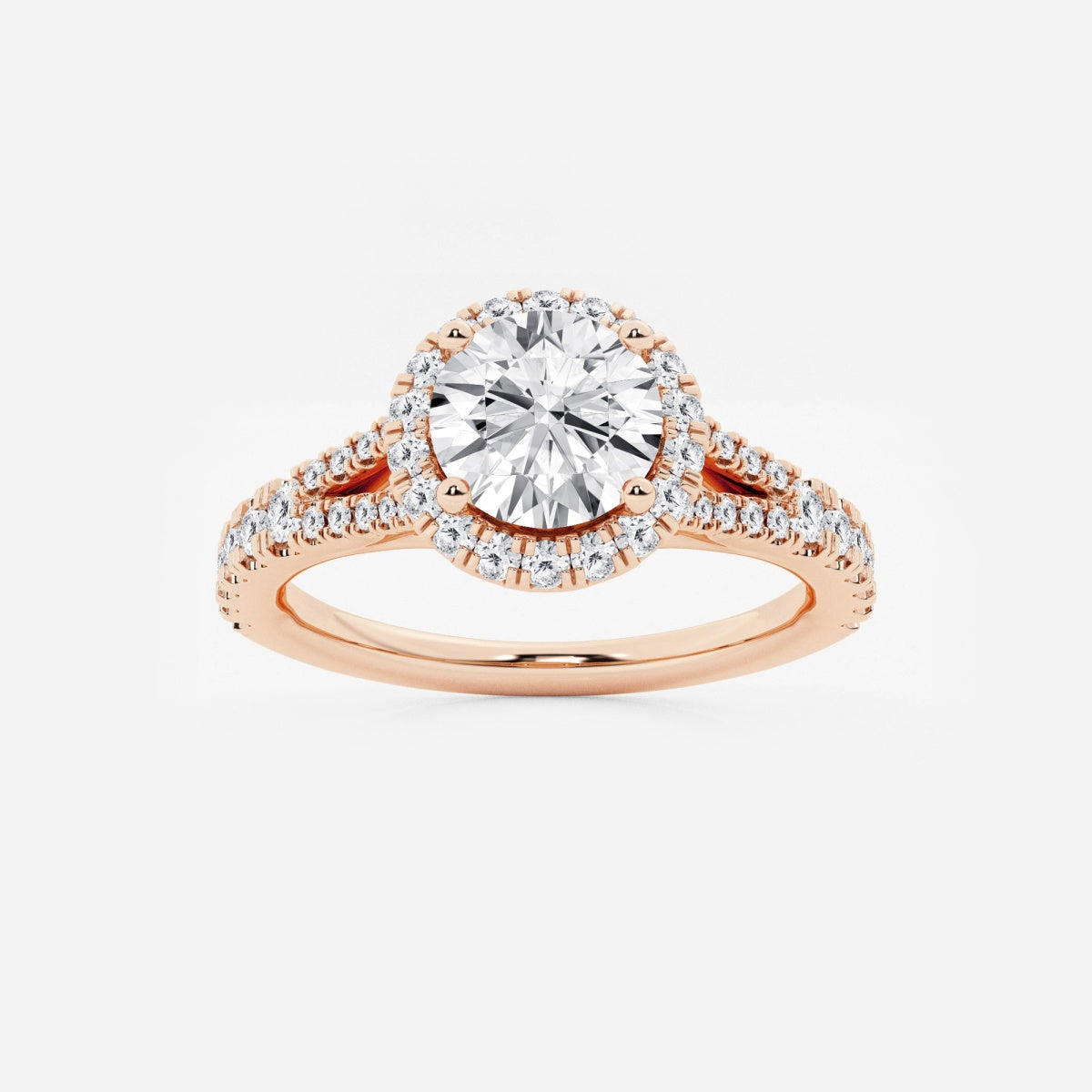 Sophia - Split Shank Halo Engagement Ring