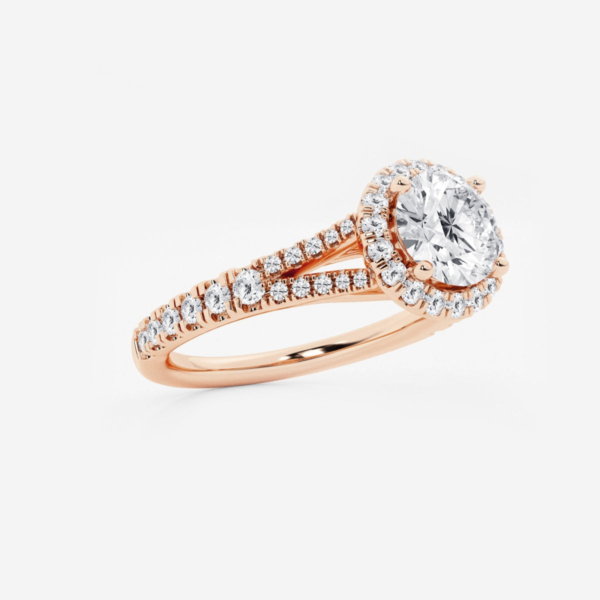 Sophia - Split Shank Halo Engagement Ring