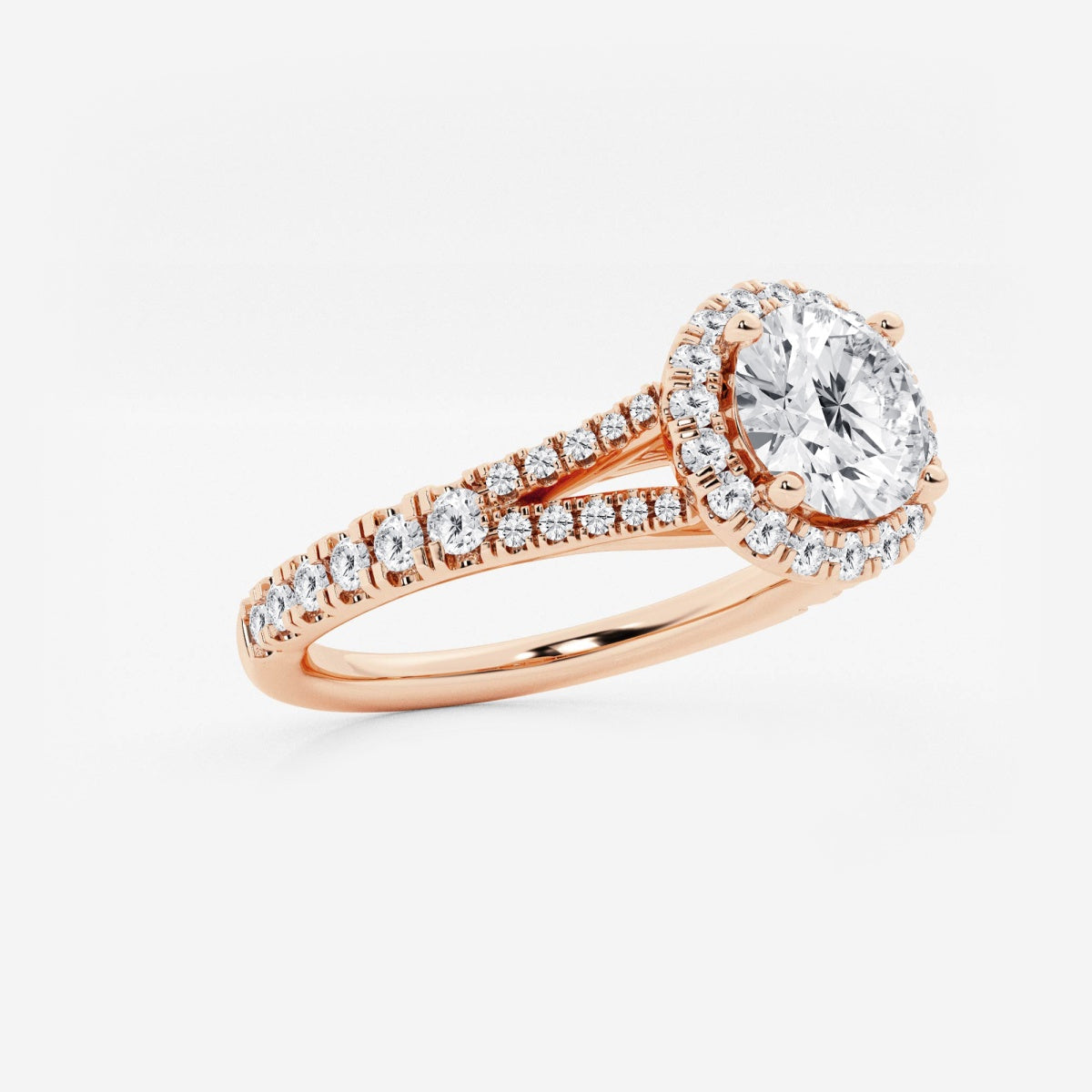 Sophia - Split Shank Halo Engagement Ring