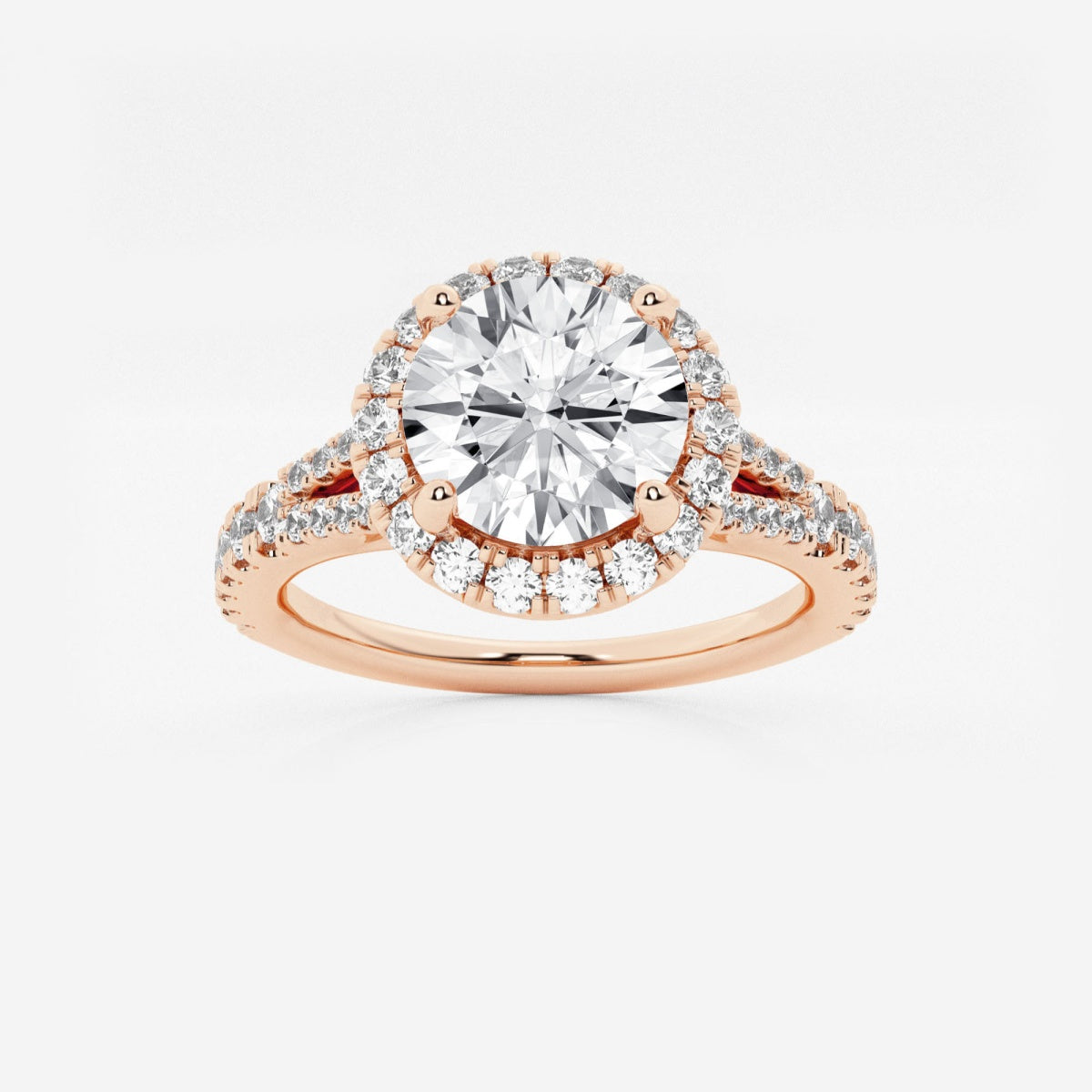 Sophia - Split Shank Halo Engagement Ring