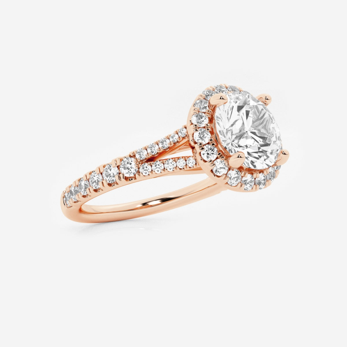 Sophia - Split Shank Halo Engagement Ring