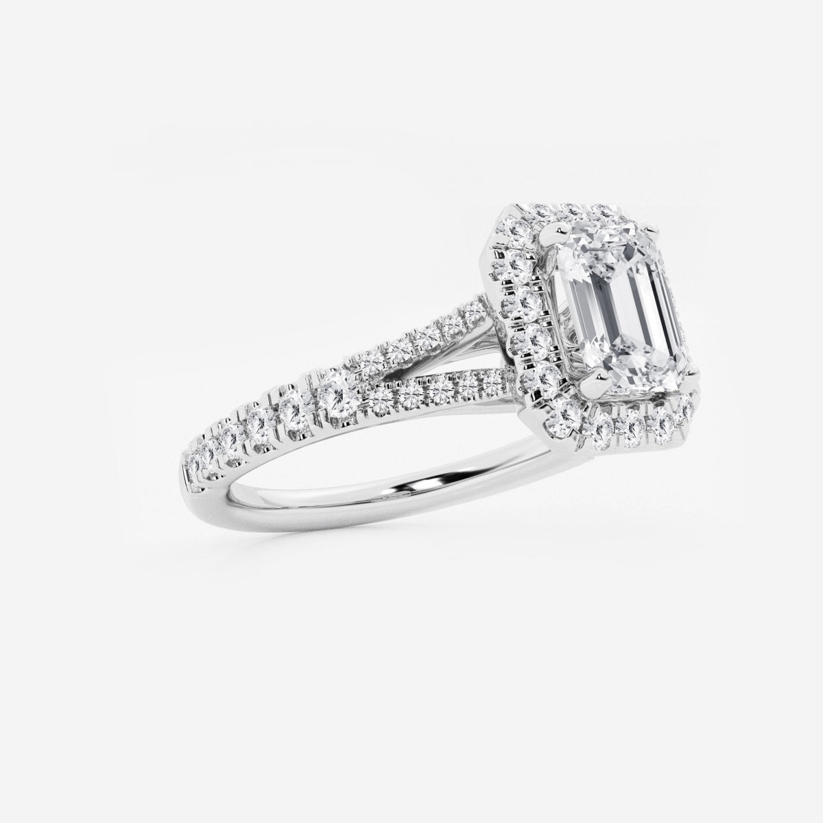 Sophia - Split Shank Halo Engagement Ring