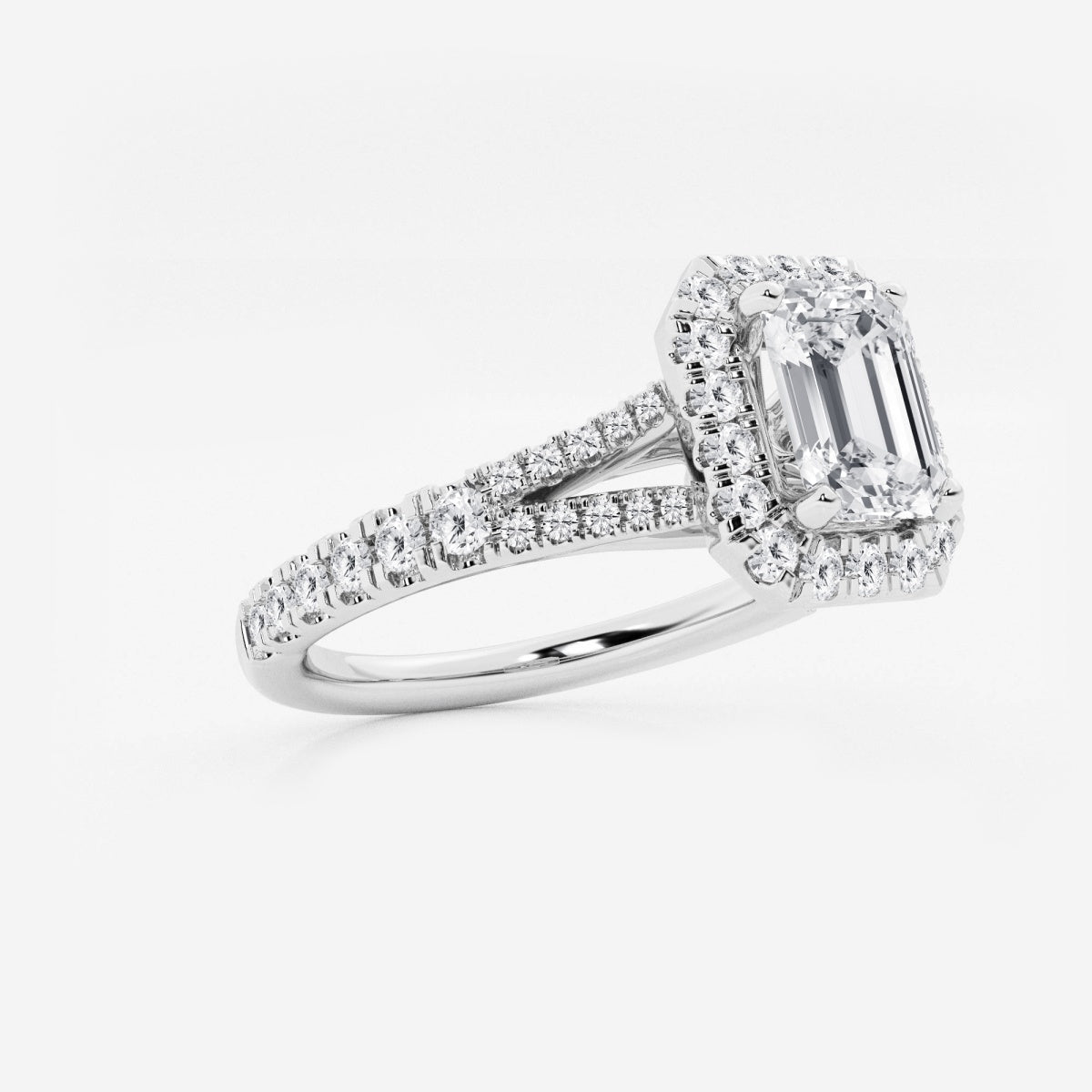 Sophia - Split Shank Halo Engagement Ring