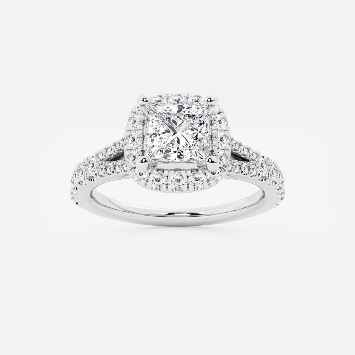 Sophia - Split Shank Halo Engagement Ring