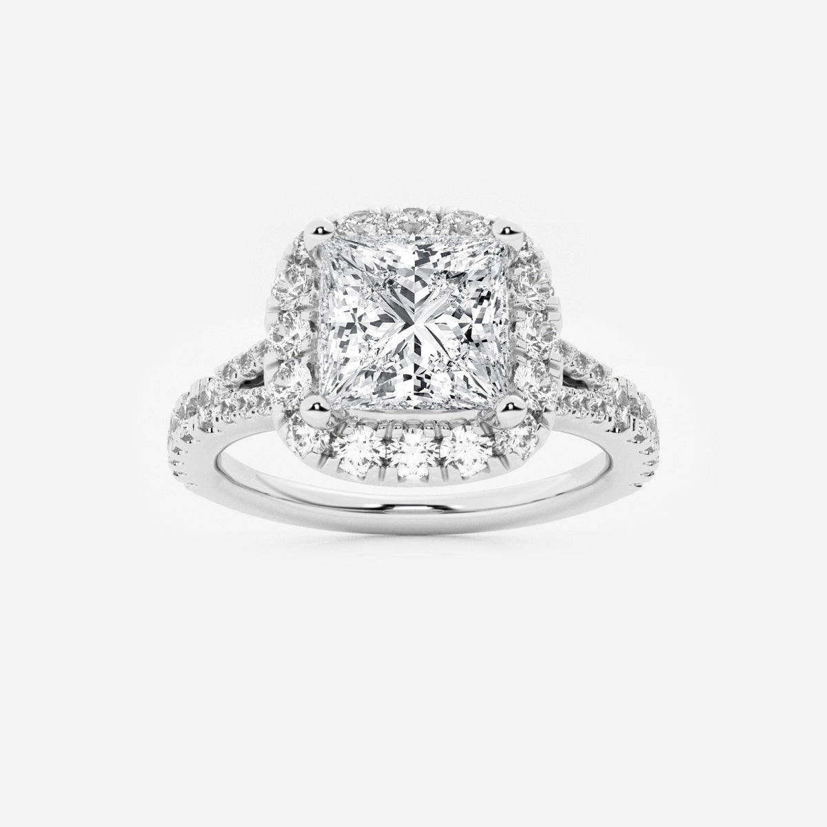 Sophia - Split Shank Halo Engagement Ring