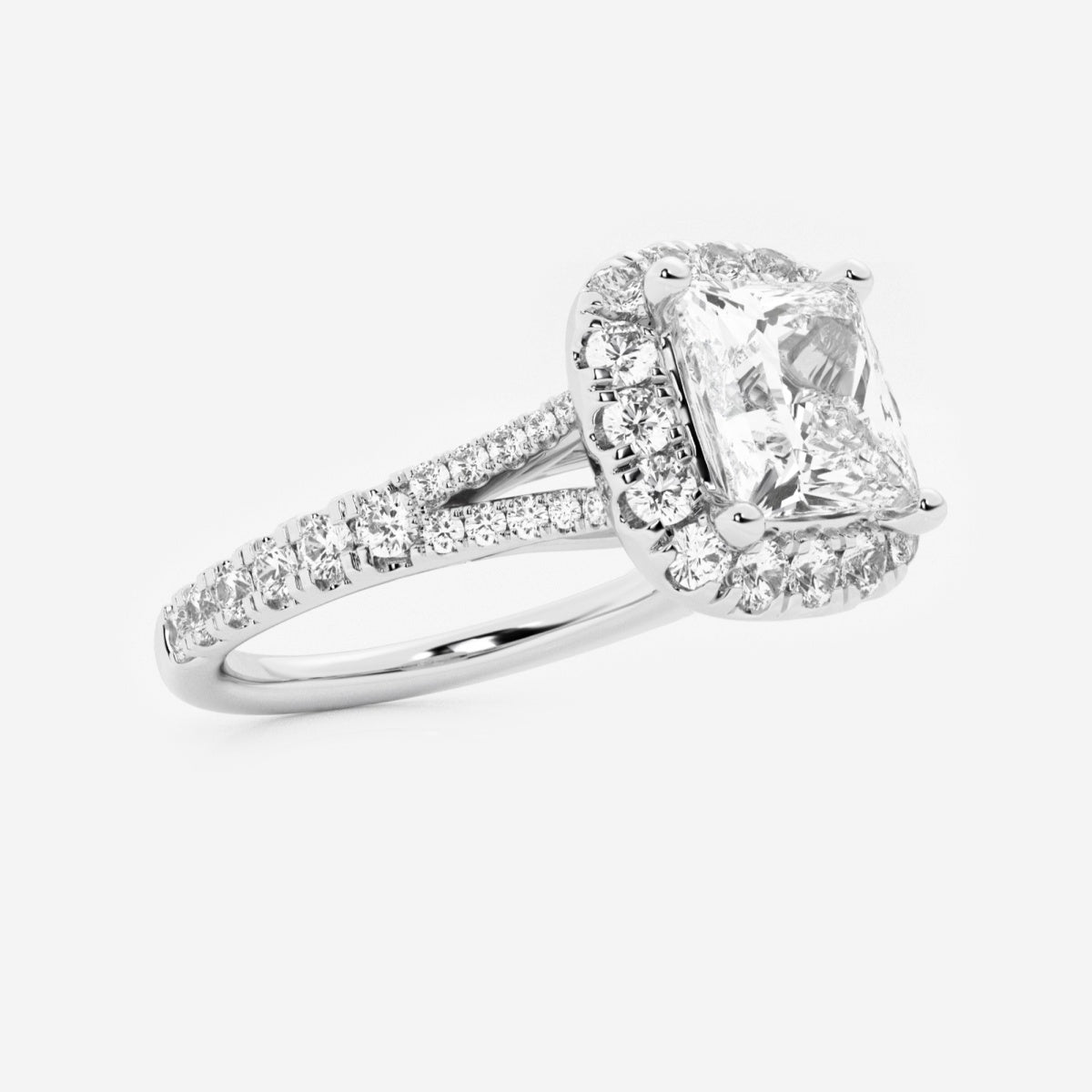 Sophia - Split Shank Halo Engagement Ring