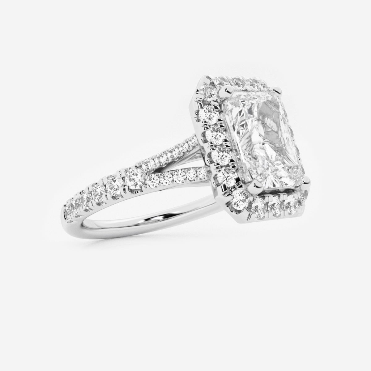 Sophia - Split Shank Halo Engagement Ring