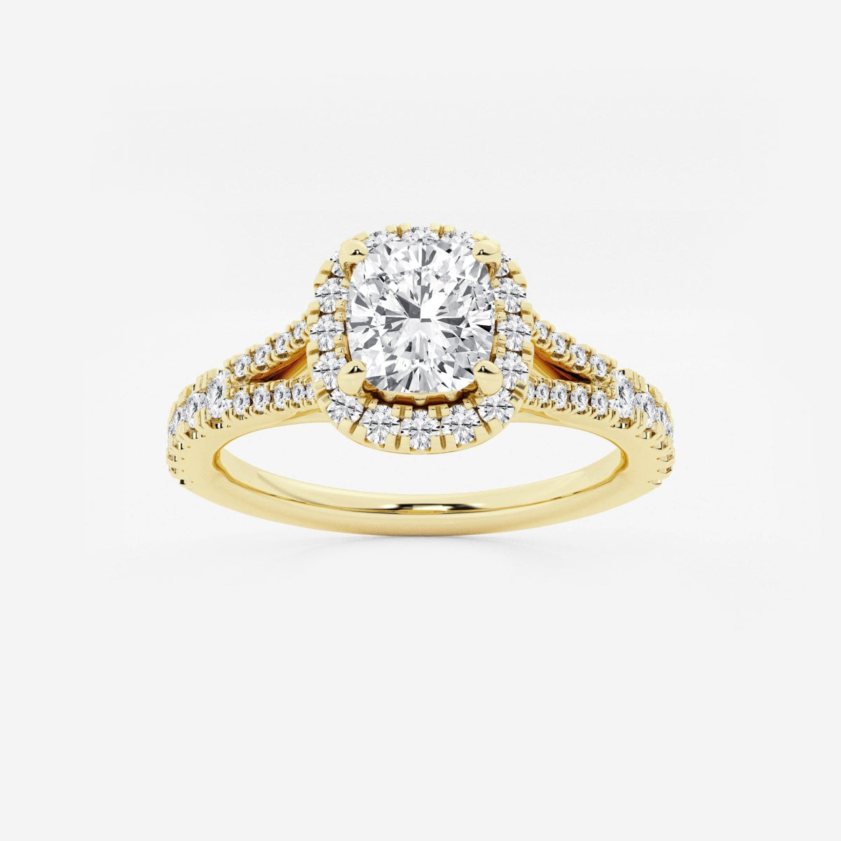 Sophia - Split Shank Halo Engagement Ring