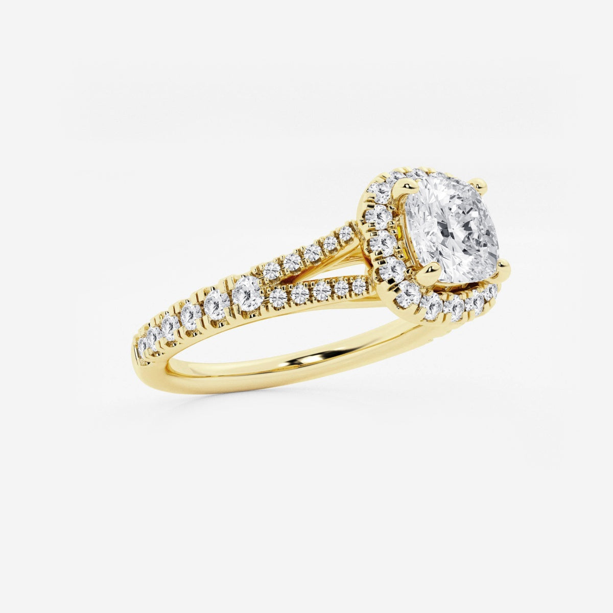 Sophia - Split Shank Halo Engagement Ring