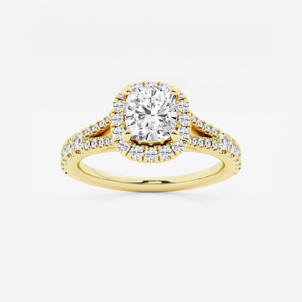 Sophia - Split Shank Halo Engagement Ring