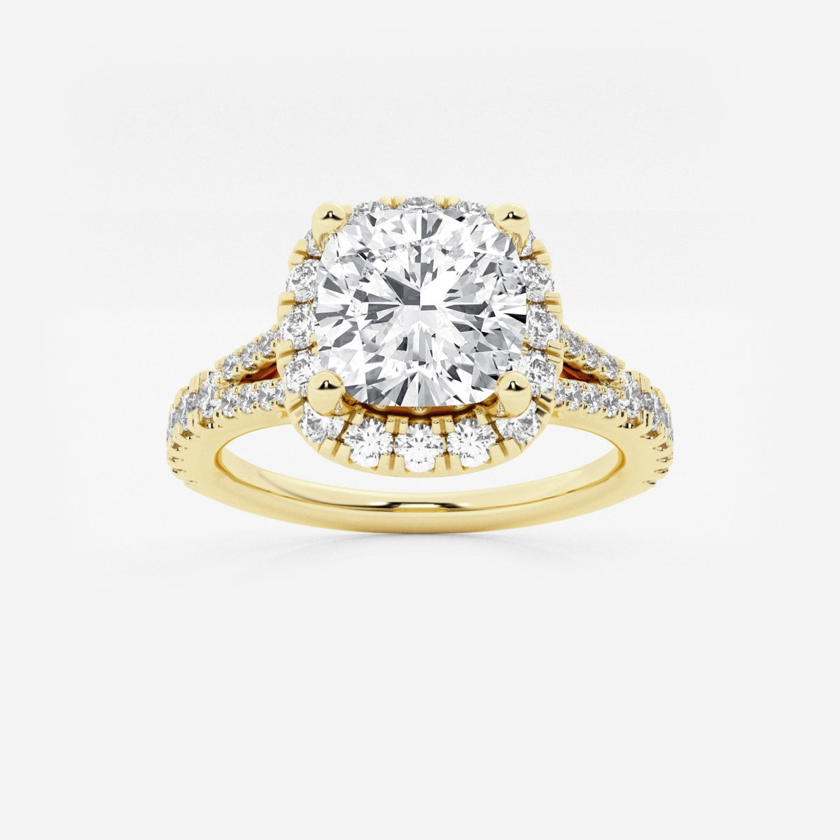 Sophia - Split Shank Halo Engagement Ring