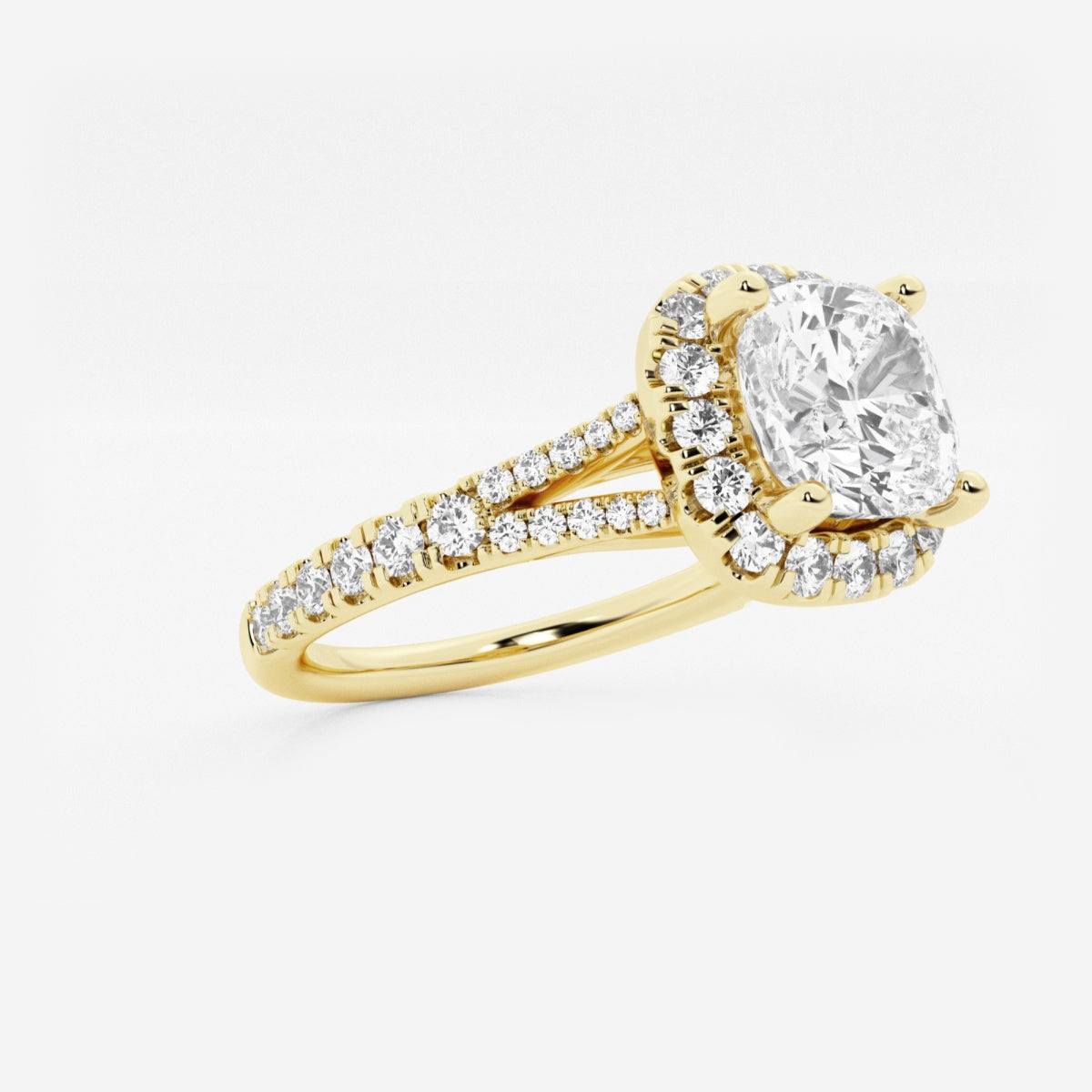 Sophia - Split Shank Halo Engagement Ring