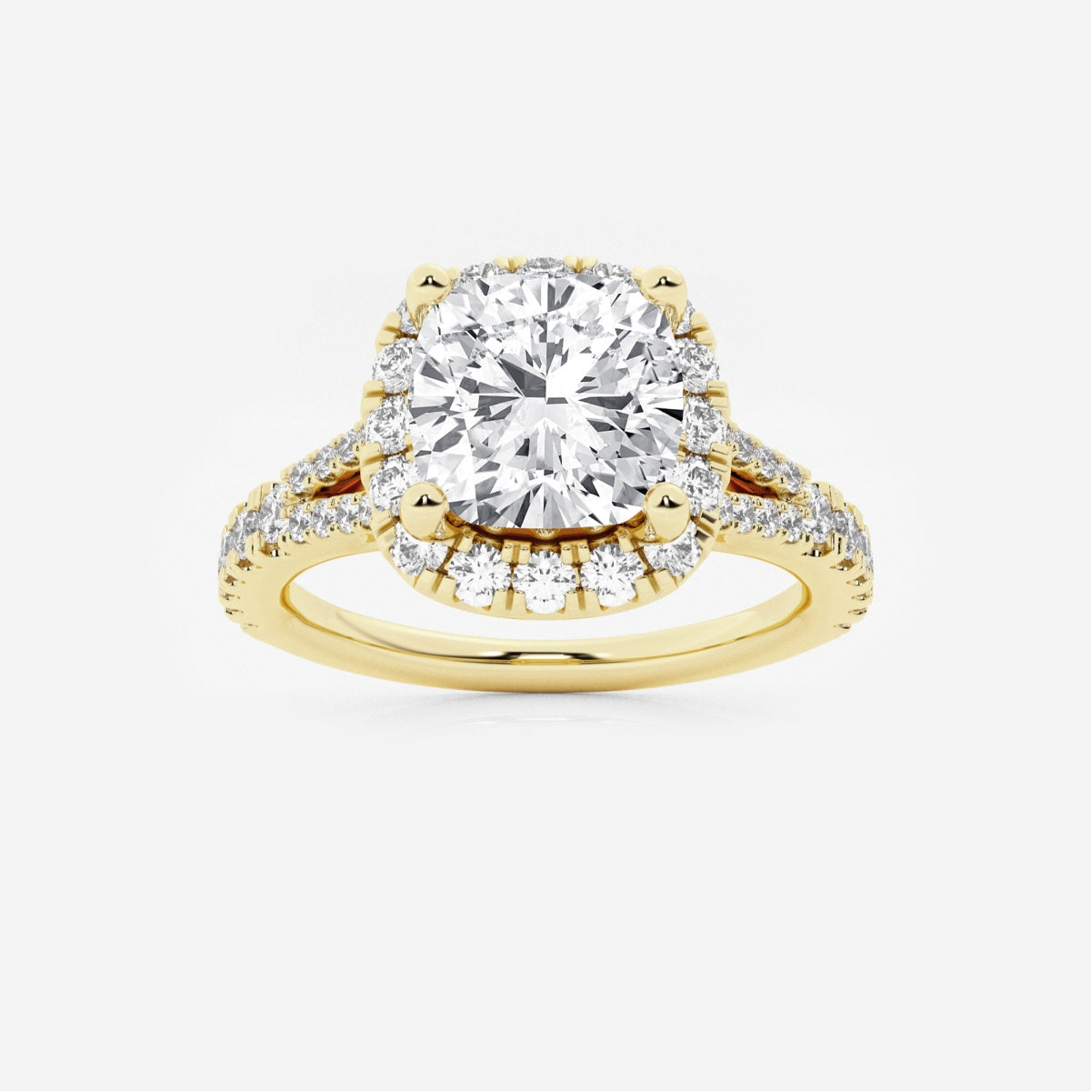 Sophia - Split Shank Halo Engagement Ring