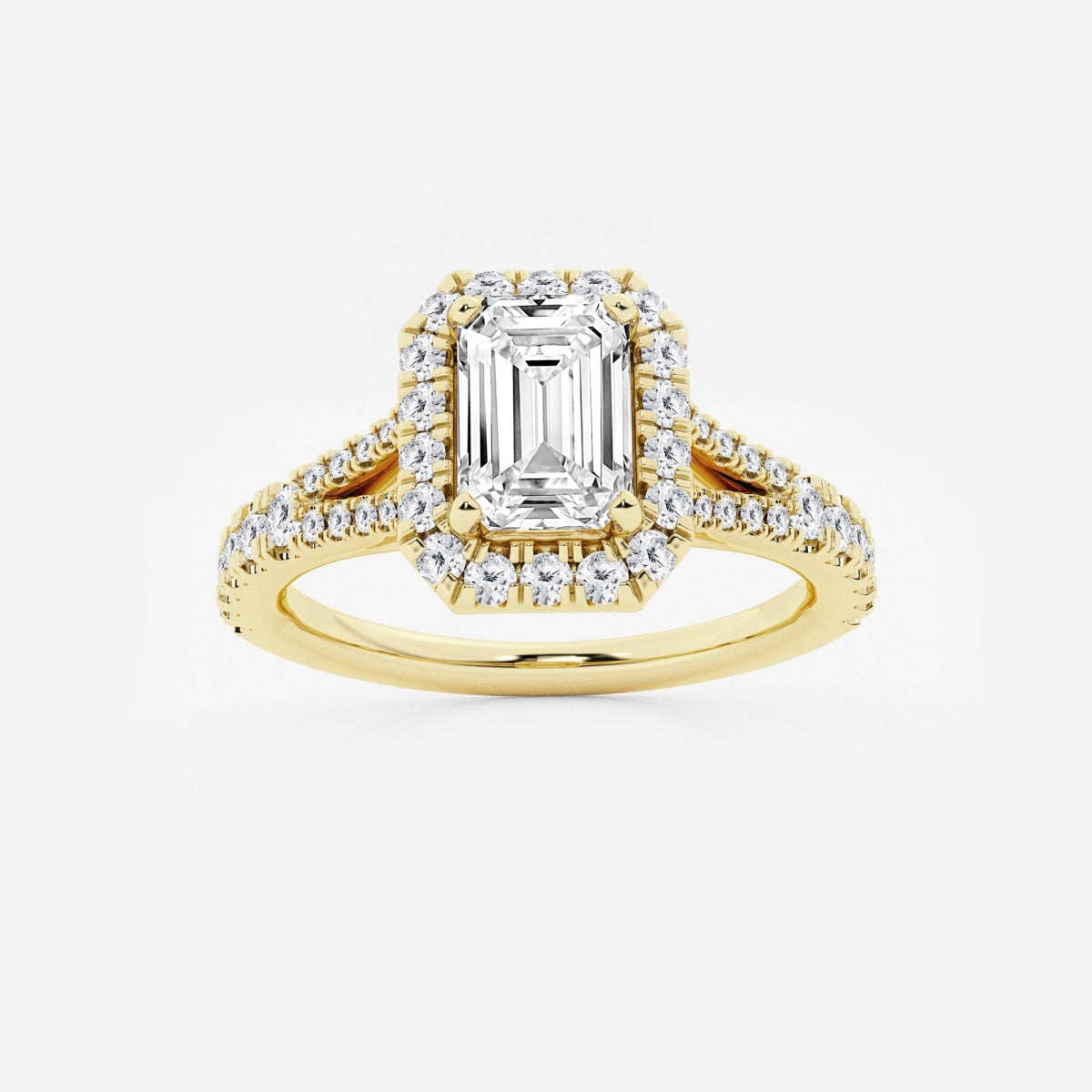 Sophia - Split Shank Halo Engagement Ring