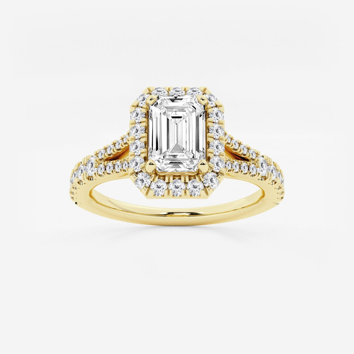 Sophia - Split Shank Halo Engagement Ring