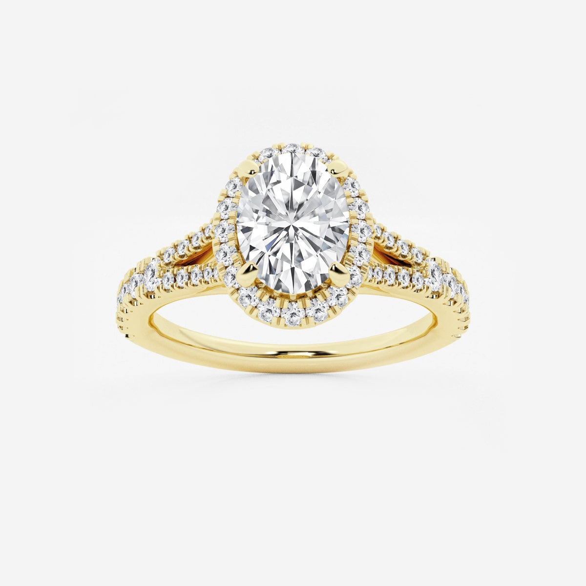 Sophia - Split Shank Halo Engagement Ring