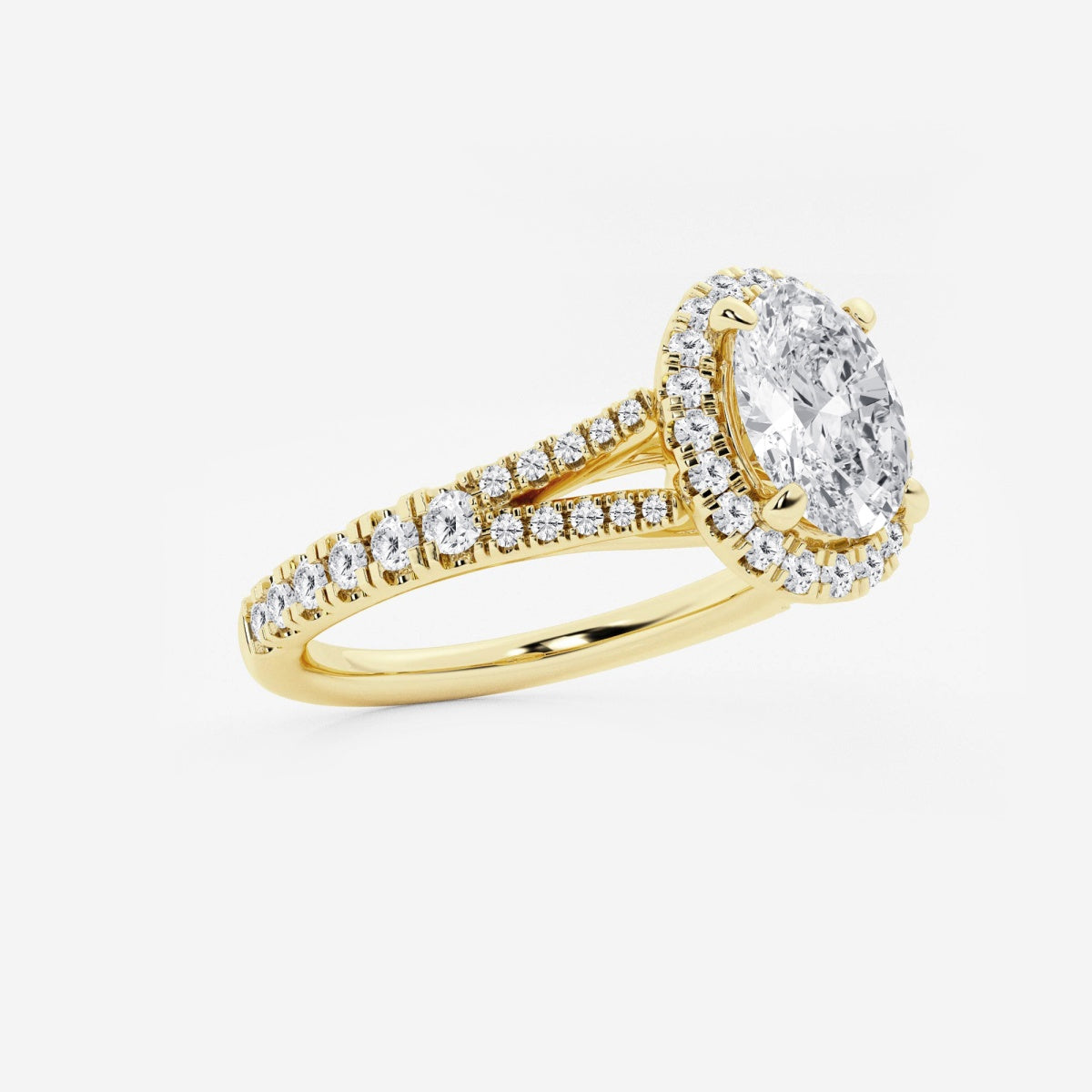 Sophia - Split Shank Halo Engagement Ring