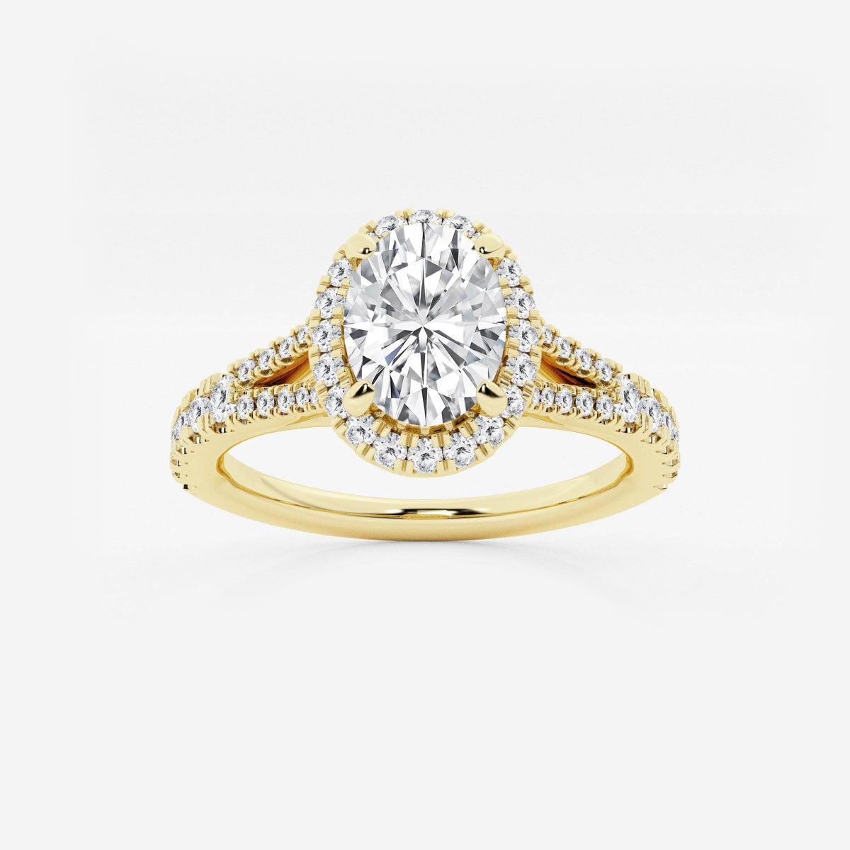 Sophia - Split Shank Halo Engagement Ring