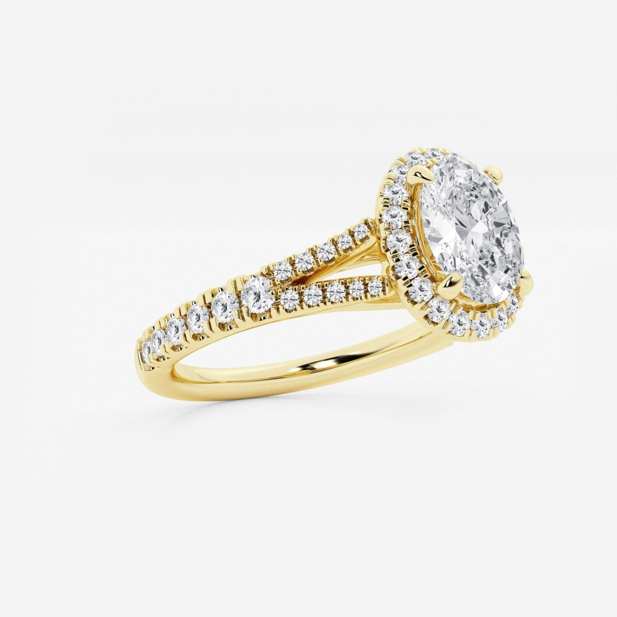 Sophia - Split Shank Halo Engagement Ring