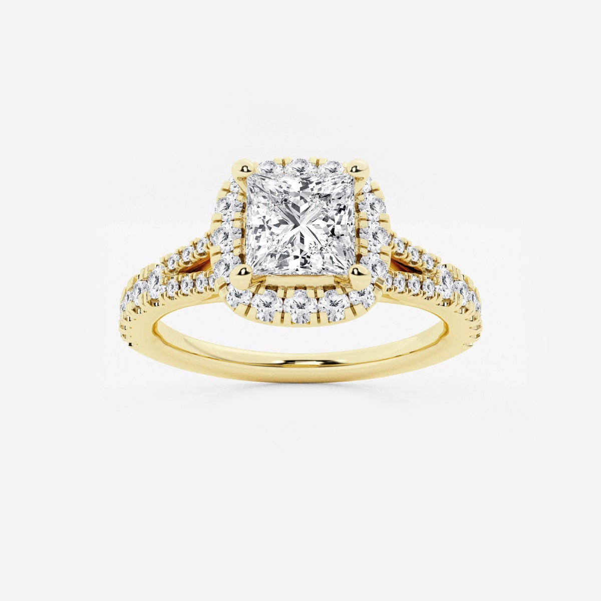 Sophia - Split Shank Halo Engagement Ring