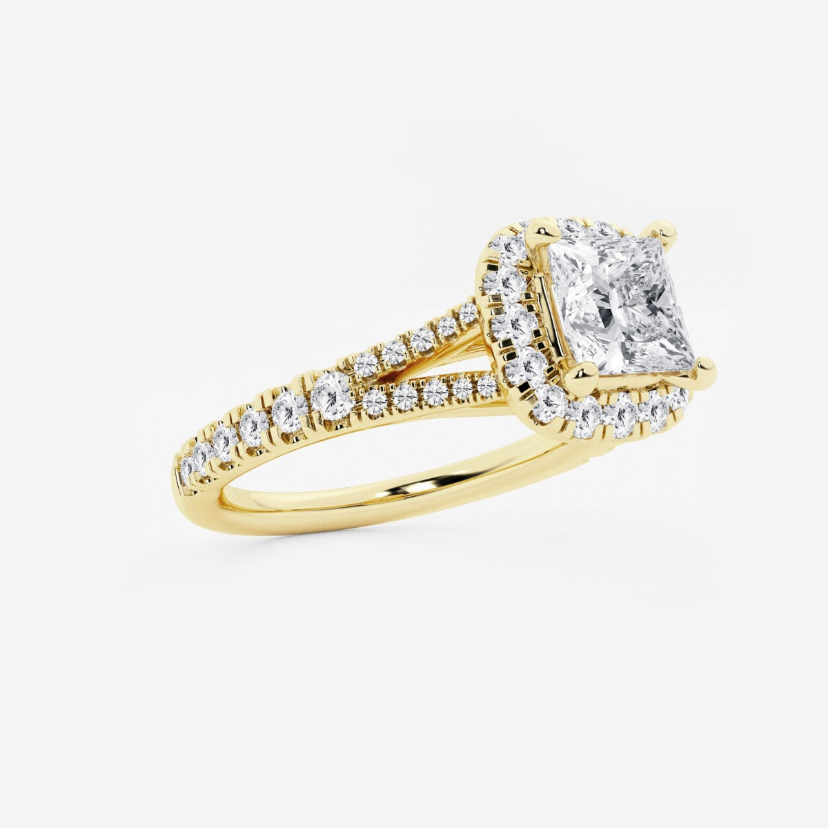 Sophia - Split Shank Halo Engagement Ring