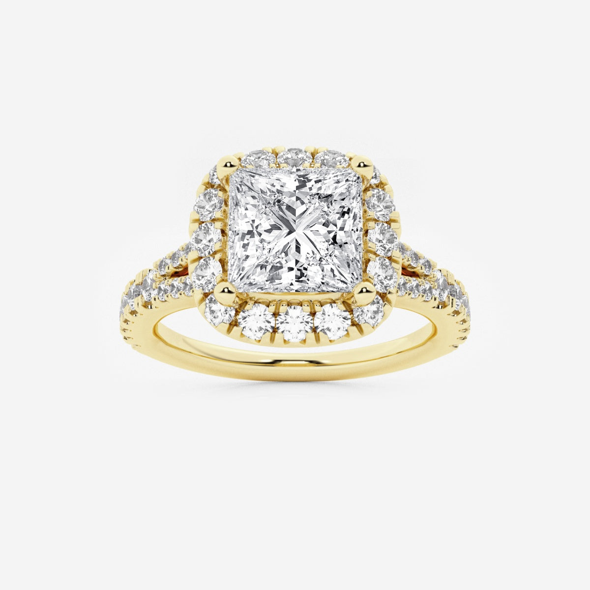 Sophia - Split Shank Halo Engagement Ring