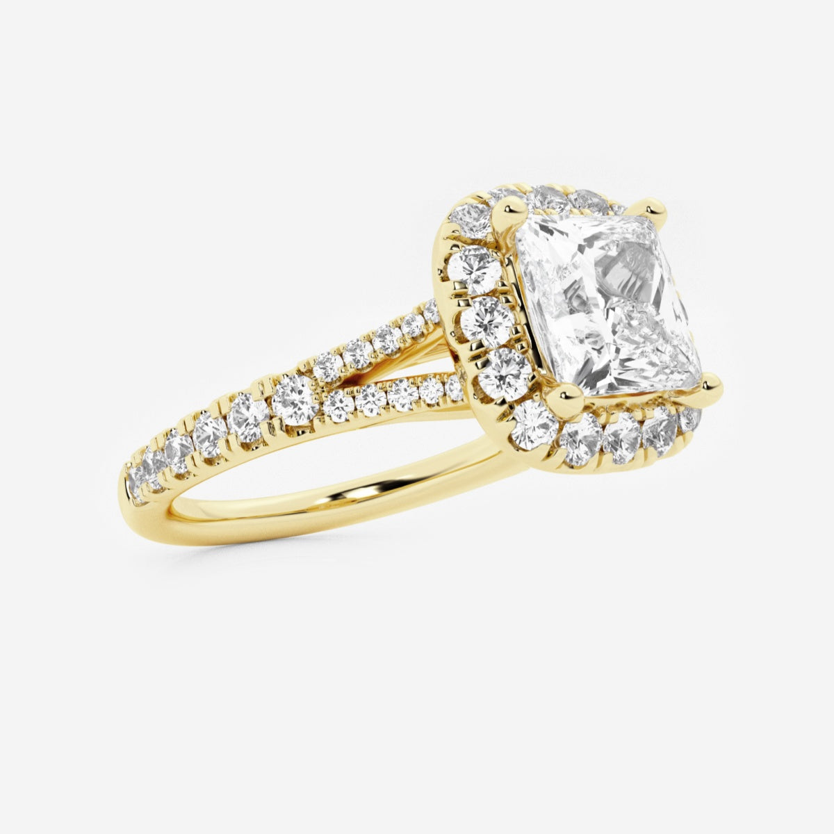 Sophia - Split Shank Halo Engagement Ring