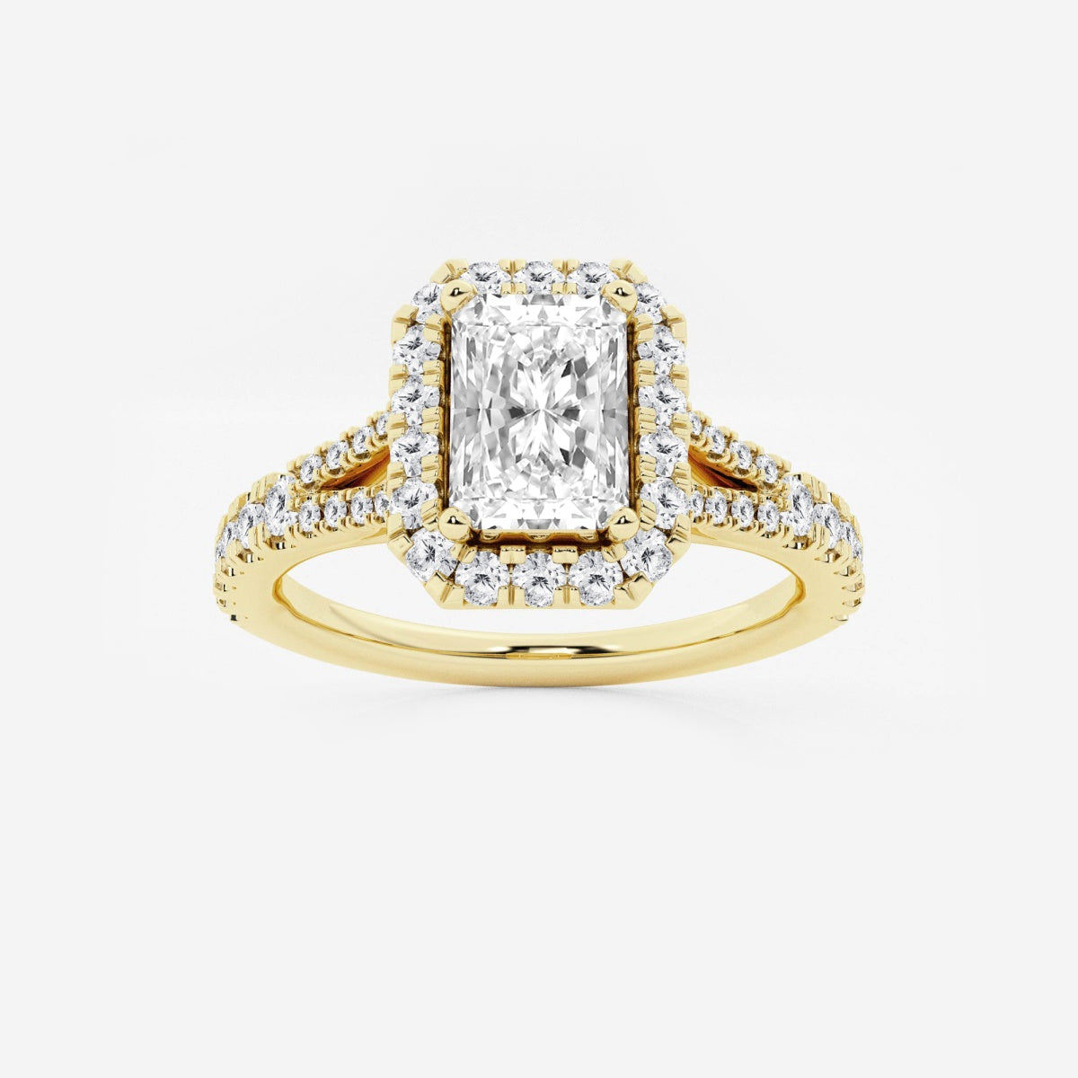 Sophia - Split Shank Halo Engagement Ring