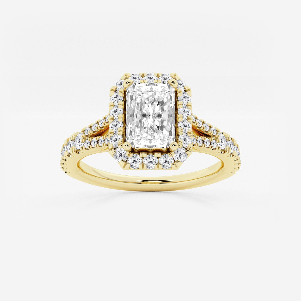 Sophia - Split Shank Halo Engagement Ring