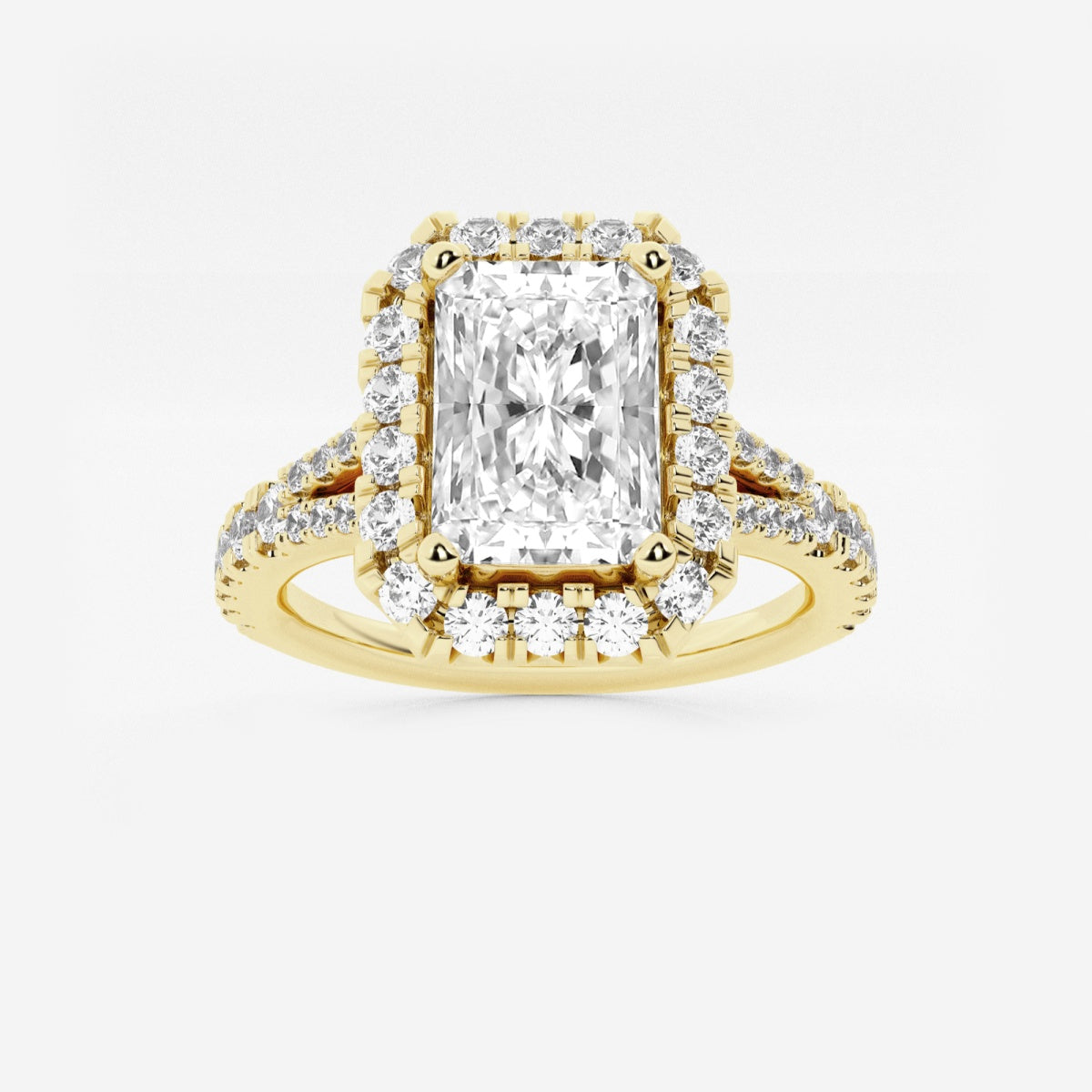 Sophia - Split Shank Halo Engagement Ring