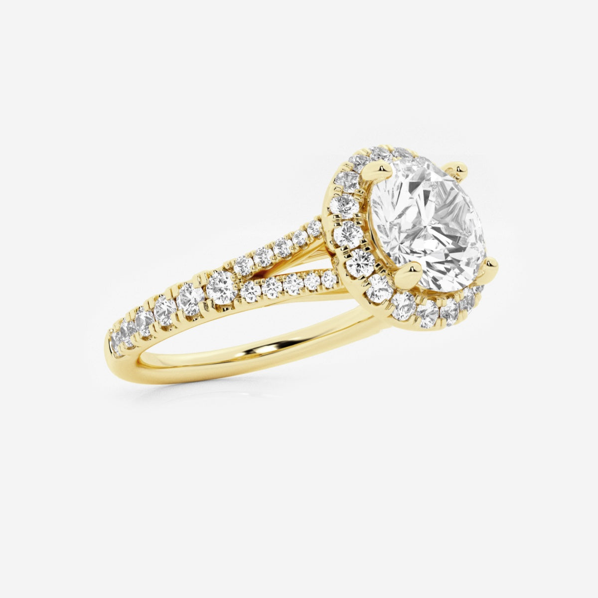 Sophia - Split Shank Halo Engagement Ring