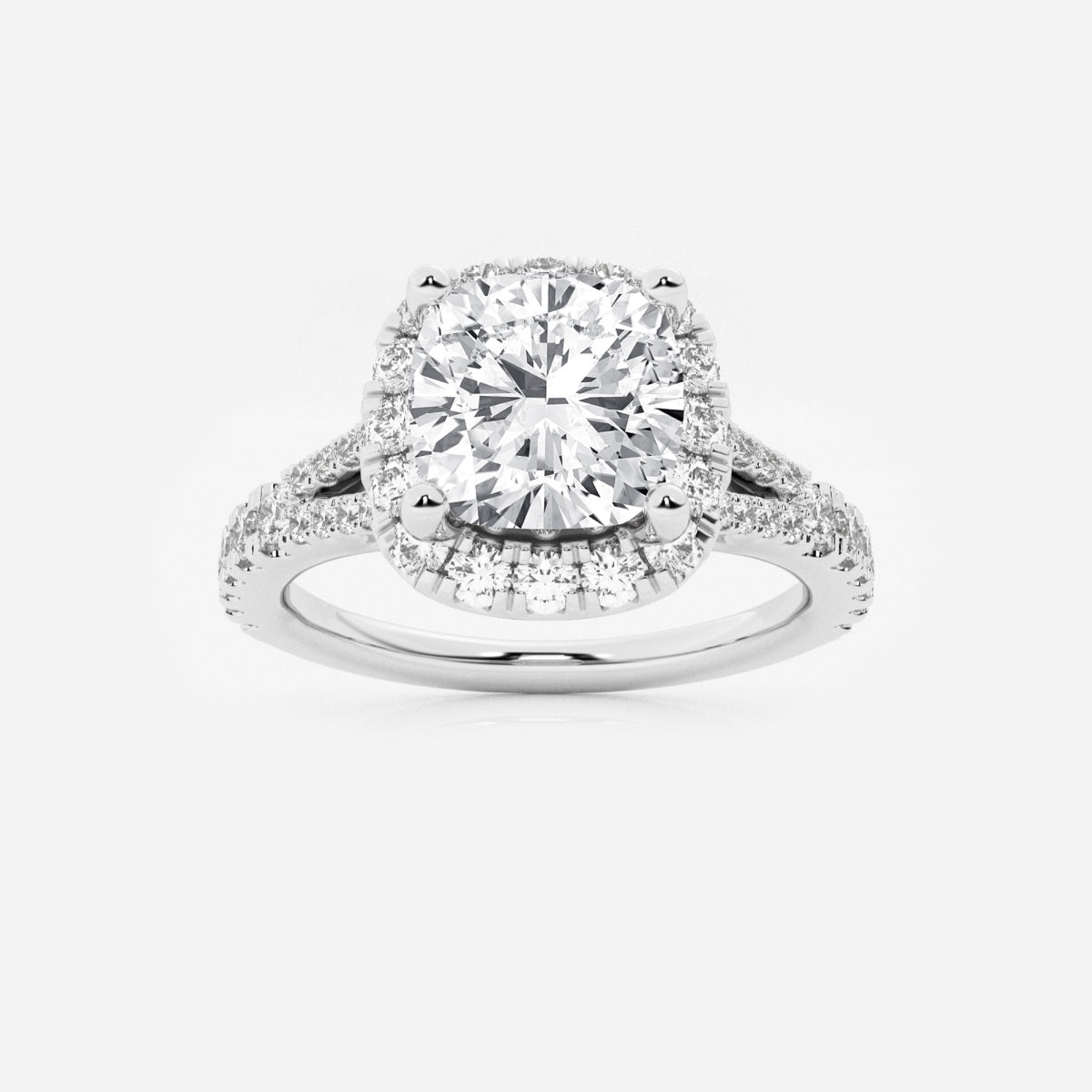 Sophia - Split Shank Halo Engagement Ring